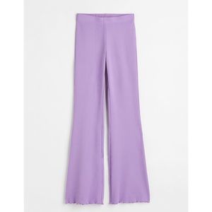 Rib-Knit Flared Pants